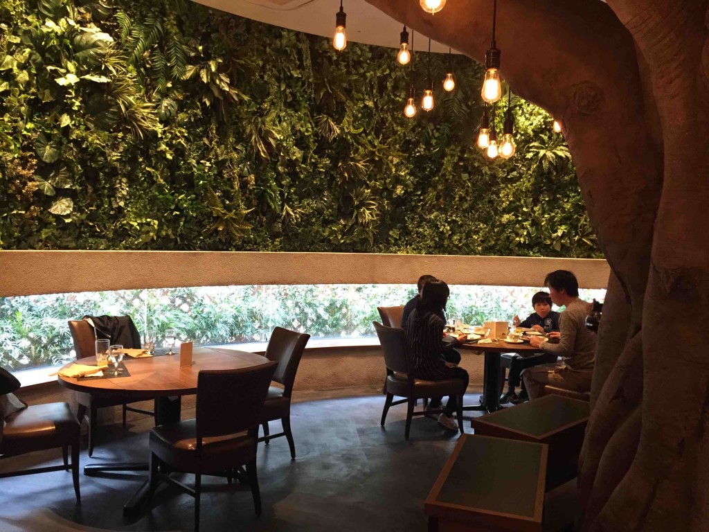 壁にも緑があしらわれていて、まるで森の中のよう